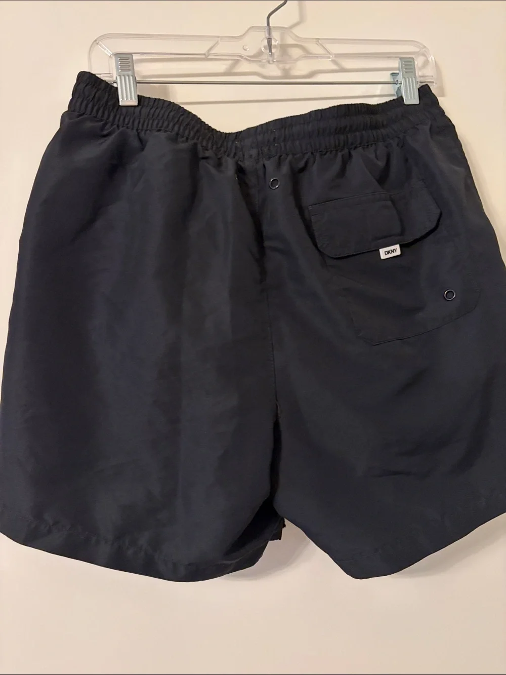 DKNY Men’s Black Athletic Shorts with White Logo